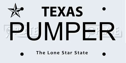 PUMPER Texas License Plate