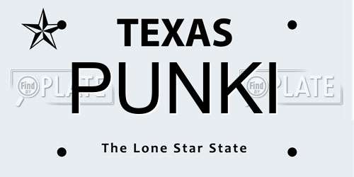 PUNKI Texas License Plate