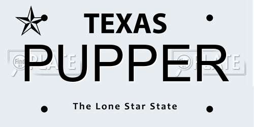 PUPPER Texas License Plate