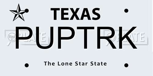 PUPTRK Texas License Plate