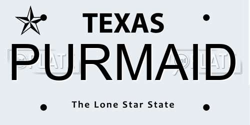 PURMAID Texas License Plate