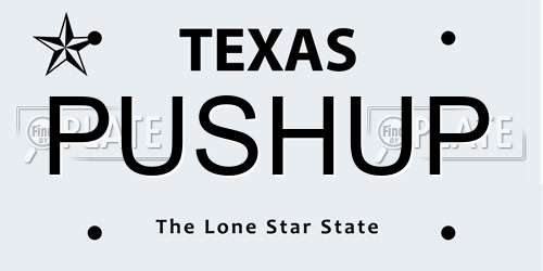 PUSHUP Texas License Plate