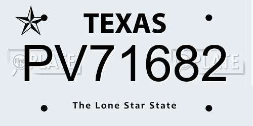 PV71682 Texas License Plate