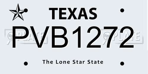 PVB1272 Texas License Plate