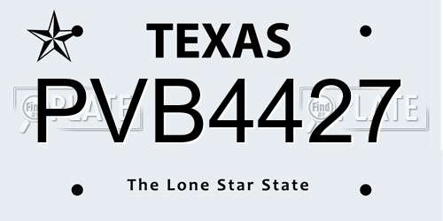 PVB4427 Texas License Plate