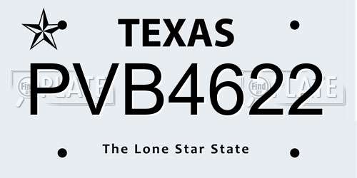 PVB4622 Texas License Plate
