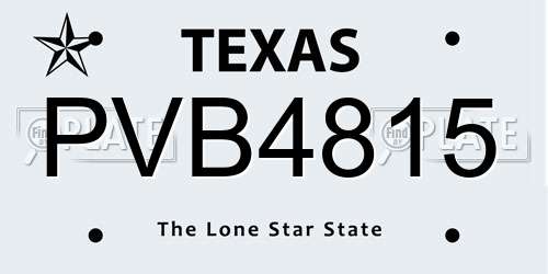 PVB4815 Texas License Plate