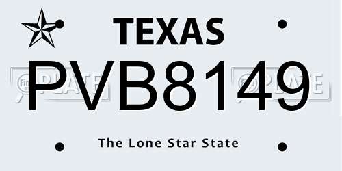 PVB8149 Texas License Plate
