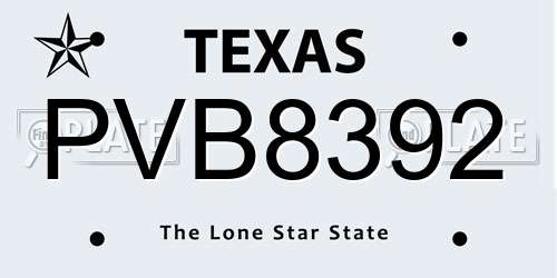 PVB8392 Texas License Plate