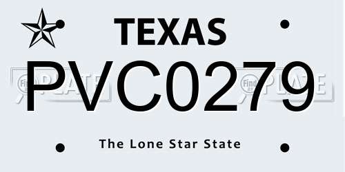 PVC0279 Texas License Plate