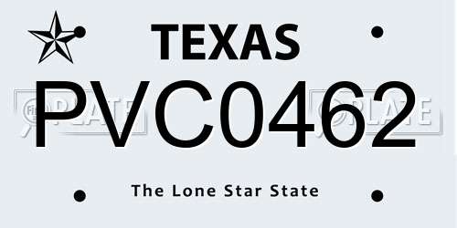 PVC0462 Texas License Plate