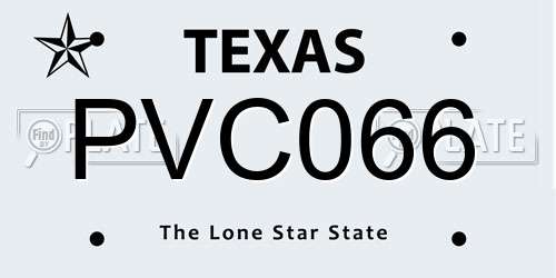 PVC066 Texas License Plate