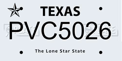 PVC5026 Texas License Plate