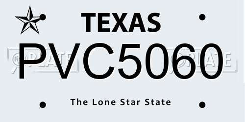 PVC5060 Texas License Plate