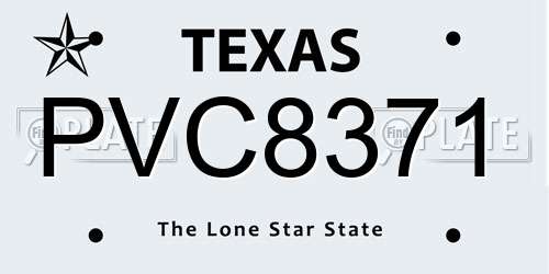PVC8371 Texas License Plate
