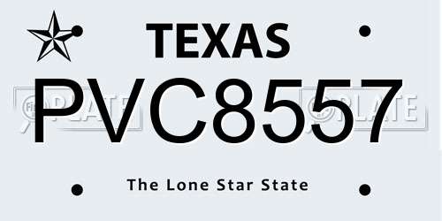 PVC8557 Texas License Plate