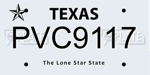 PVC9117 Texas License Plate