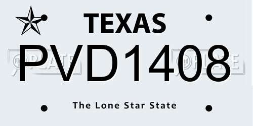 PVD1408 Texas License Plate