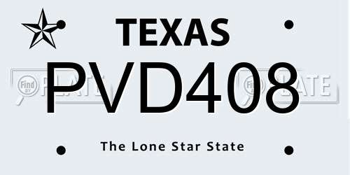 PVD408 Texas License Plate