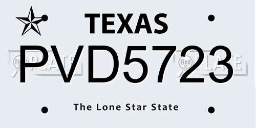 PVD5723 Texas License Plate
