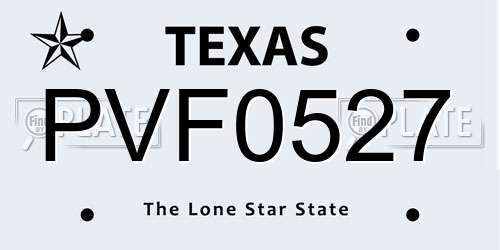 PVF0527 Texas License Plate