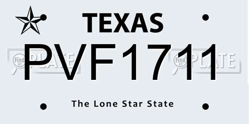 PVF1711 Texas License Plate