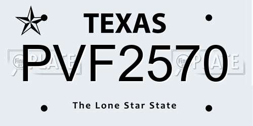 PVF2570 Texas License Plate