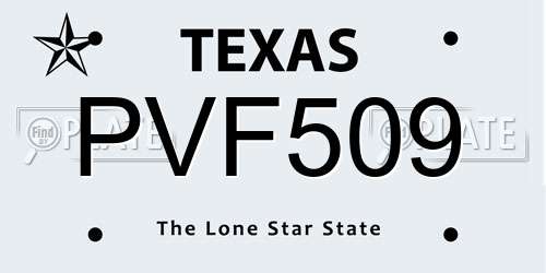 PVF509 Texas License Plate