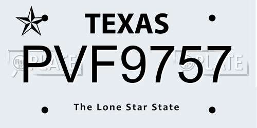 PVF9757 Texas License Plate