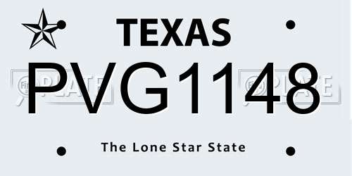 PVG1148 Texas License Plate