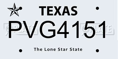 PVG4151 Texas License Plate