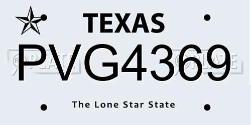 PVG4369 Texas License Plate