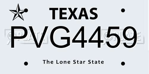 PVG4459 Texas License Plate