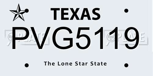 PVG5119 Texas License Plate