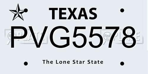 PVG5578 Texas License Plate