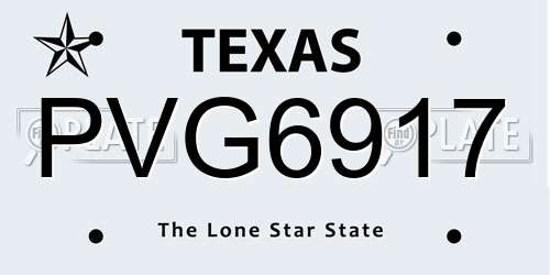 PVG6917 Texas License Plate
