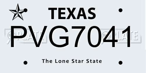 PVG7041 Texas License Plate