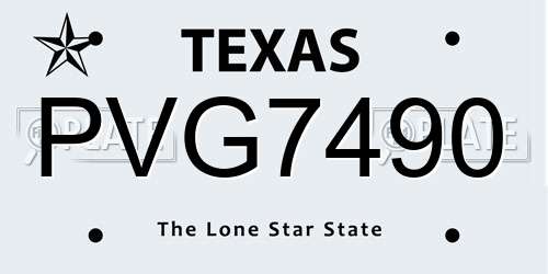 PVG7490 Texas License Plate