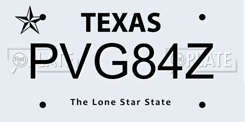 PVG84Z Texas License Plate