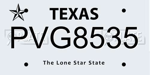 PVG8535 Texas License Plate