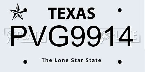 PVG9914 Texas License Plate