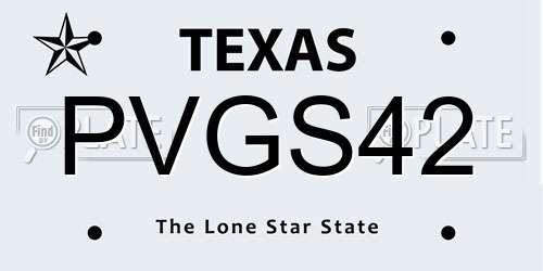 PVGS42 Texas License Plate