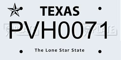 PVH0071 Texas License Plate