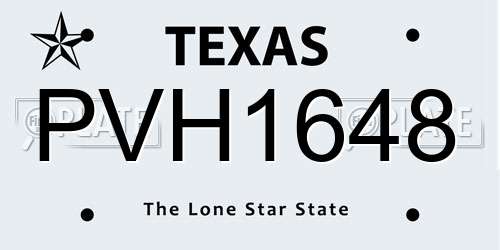 PVH1648 Texas License Plate
