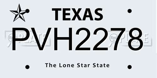 PVH2278 Texas License Plate