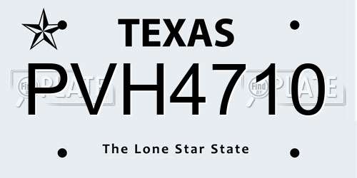 PVH4710 Texas License Plate