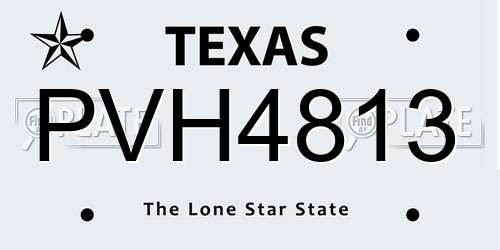 PVH4813 Texas License Plate