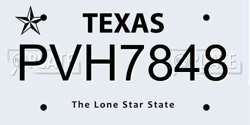 PVH7848 Texas License Plate