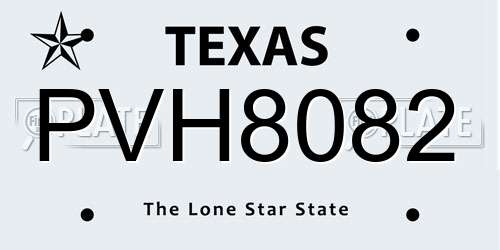PVH8082 Texas License Plate
