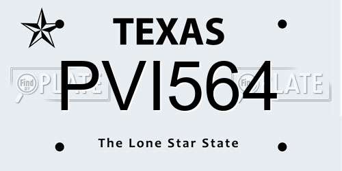 PVI564 Texas License Plate